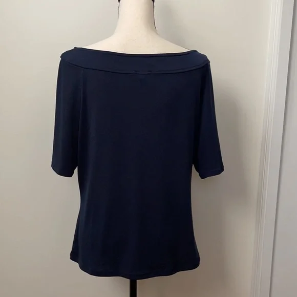 The Limited Navy Short Sleeve Blouse - Picture 8 of 15